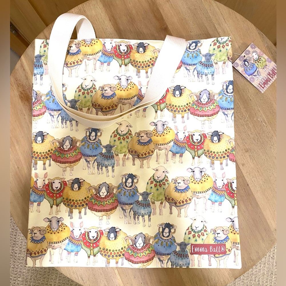Emma Ball Sheep in Sweaters Tote Bag